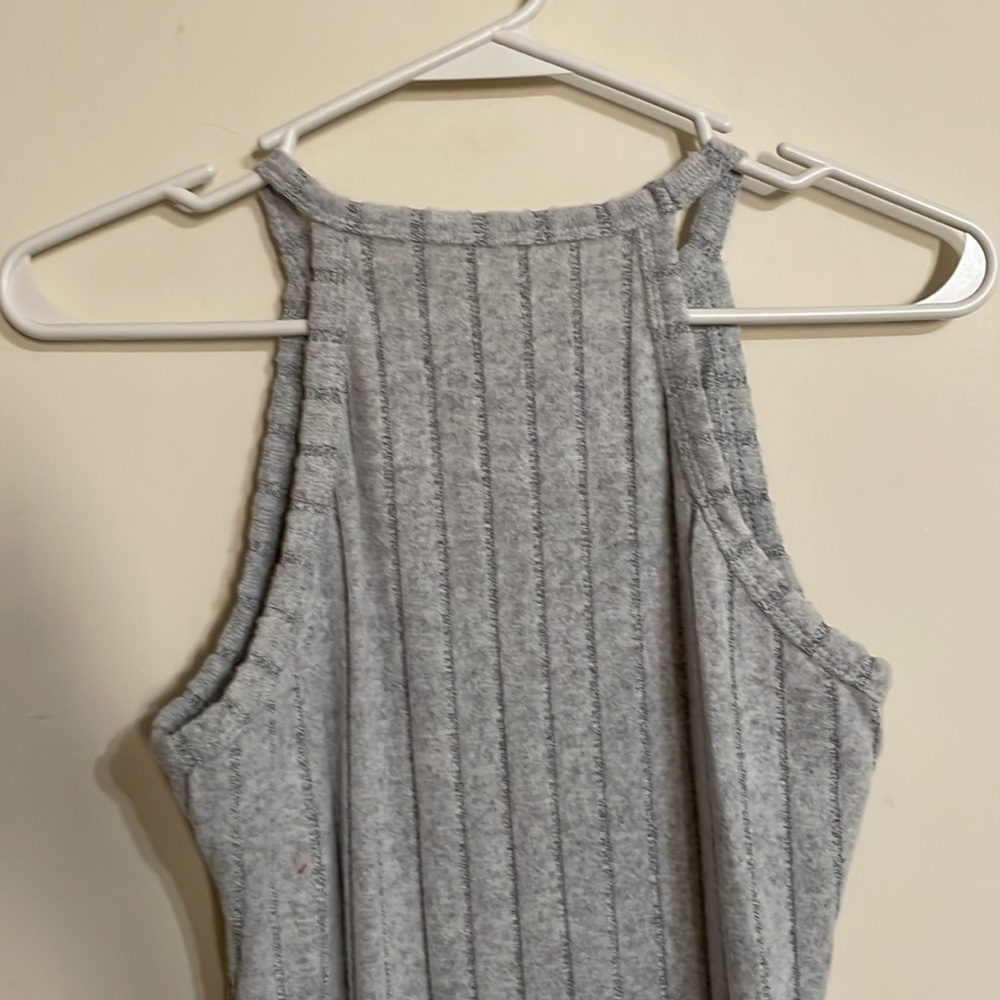 NWT Womens Gray Halter Ribbed Bodycon Sweater Midi Dress - Picture 12 of 17
